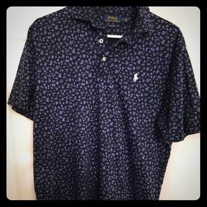 Men's Blue Floral Polo